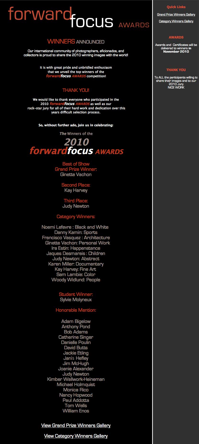 Forward Focus Awards Unveiled